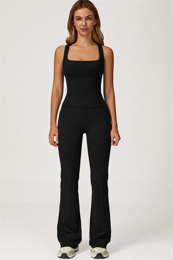 The Glacier Crop Tank Flared Leggings 2-Piece Set