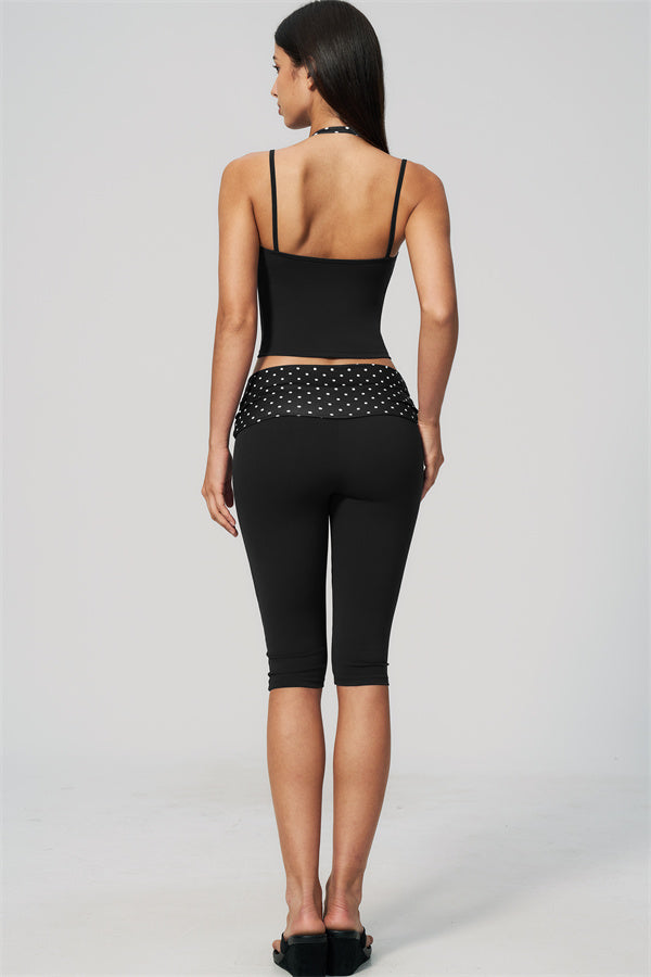 The Enliven Halter Tank Top Capri Leggings 2-Piece Set