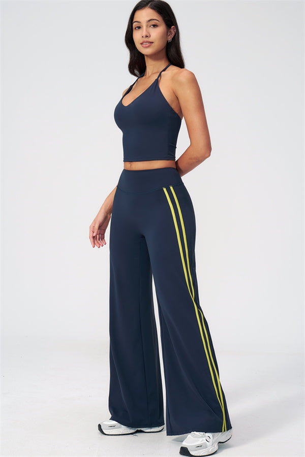 The Evoke Crop Top Straight Leg Pants 2-Piece Set