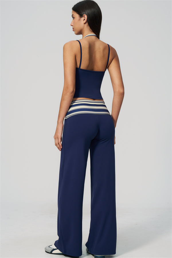 The Enliven Halter Tank Top Straight Leg Pants 2-Piece Set