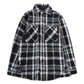 Black and White Plaid Knit Jacket for Couples