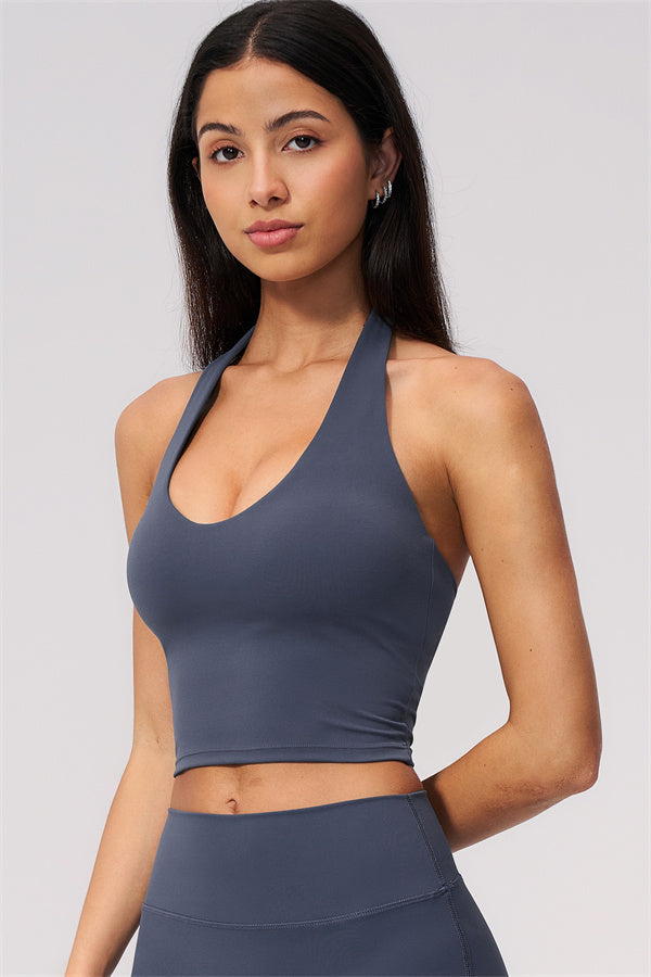 The Twirl Wide Strap Halter Crop Top Straight Leg Pants 2-Piece Set