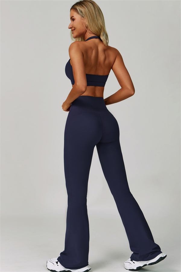 The Bold Halter Sports Bra Flared Leggings 2-Piece Set