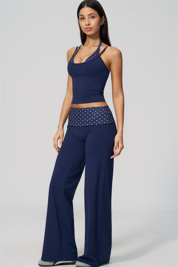The Enliven Halter Tank Top Straight Leg Pants 2-Piece Set