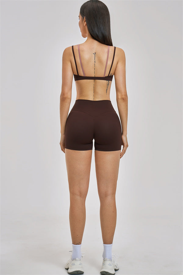 The Seraphine Layered V Sports Bra Shorts 2-Piece Set