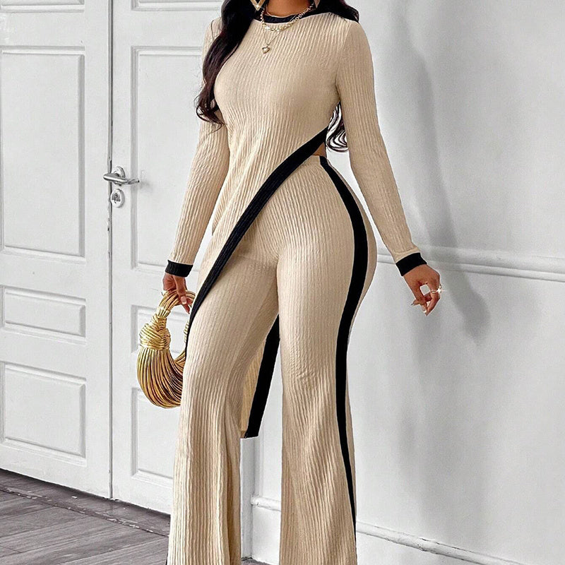 Women’s Asymmetrical Top and Pants Set