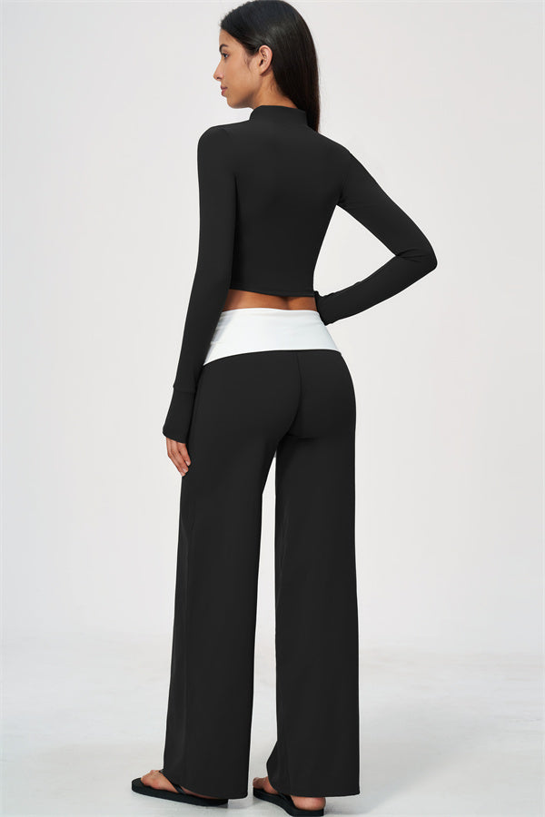 The Joyous Jacket Sports Bra Straight Leg Pants 3-Piece Set