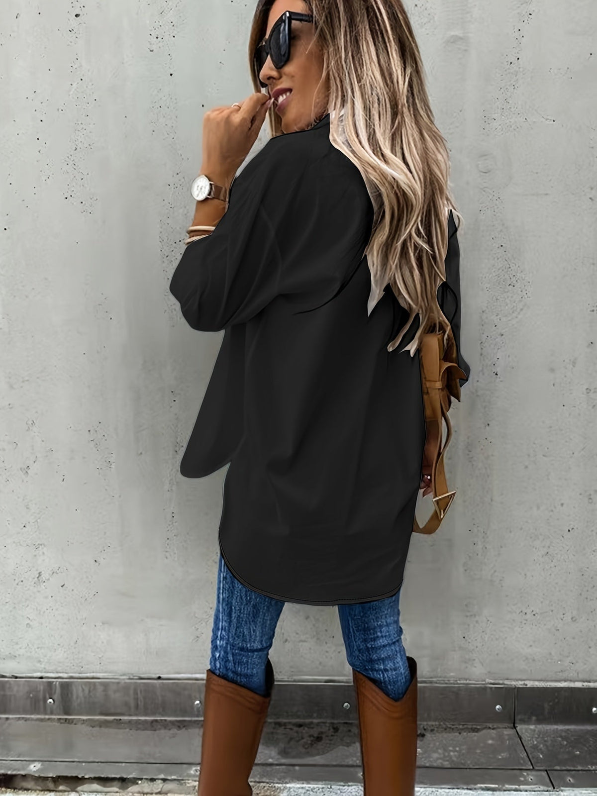 Women’s Casual Long Sleeve Shirt with Pocket