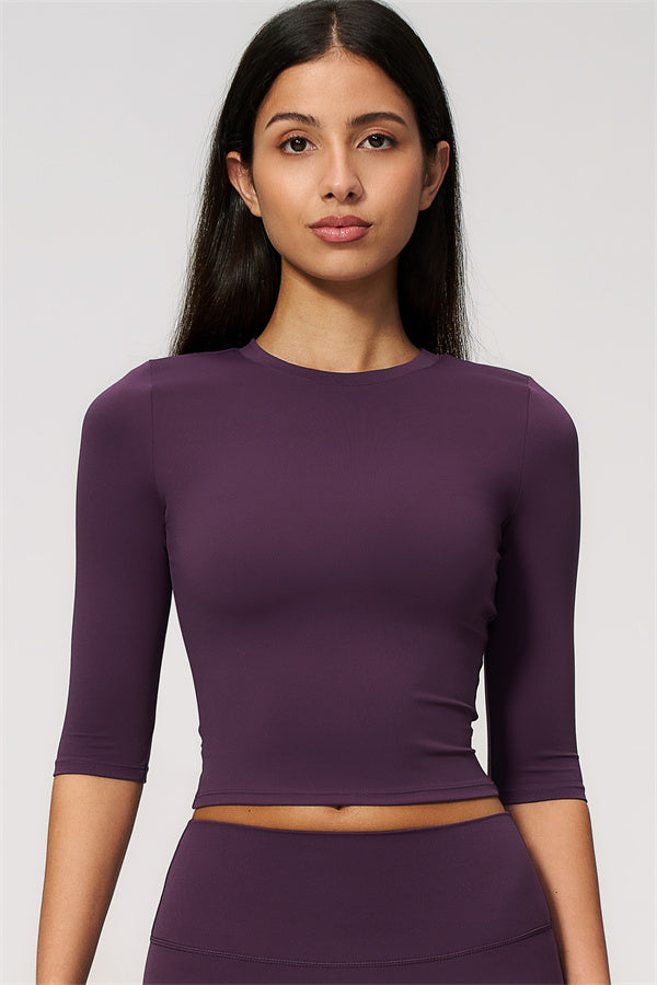 The Natalia Half-Sleeve Top Straight Leg Pants 2-Piece Set