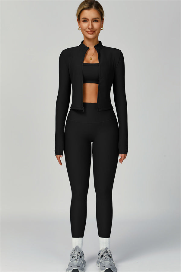 The Burst Jacket Sports Bra Leggings 3-Piece Set