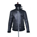 Vintage Motorcycle Leather Jacket with Shearling Lining