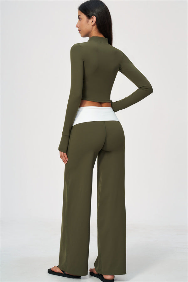 The Joyous Jacket Sports Bra Straight Leg Pants 3-Piece Set