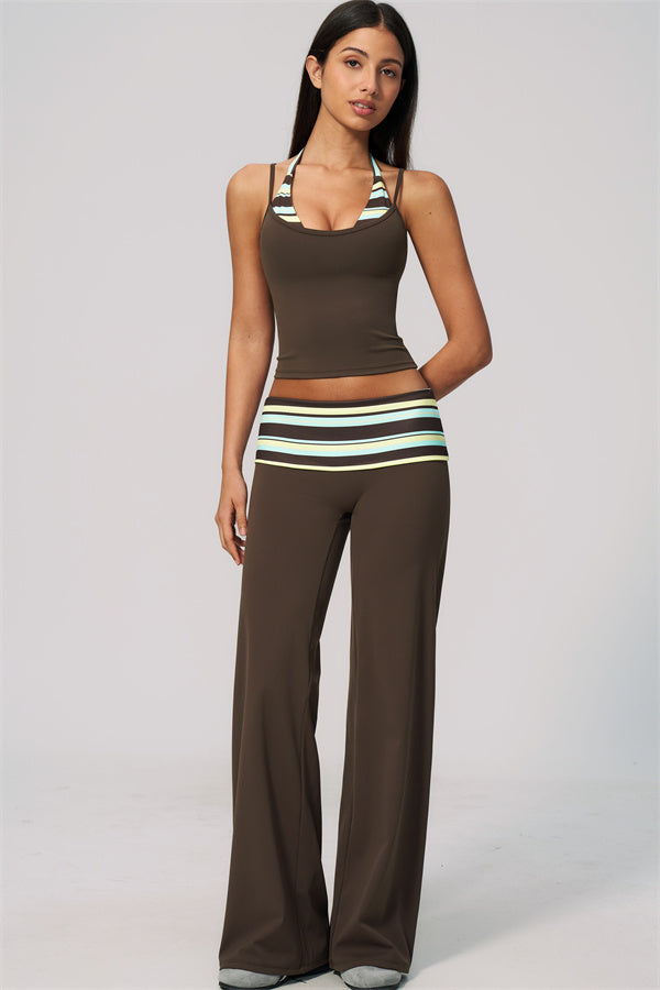 The Enliven Halter Tank Top Straight Leg Pants 2-Piece Set
