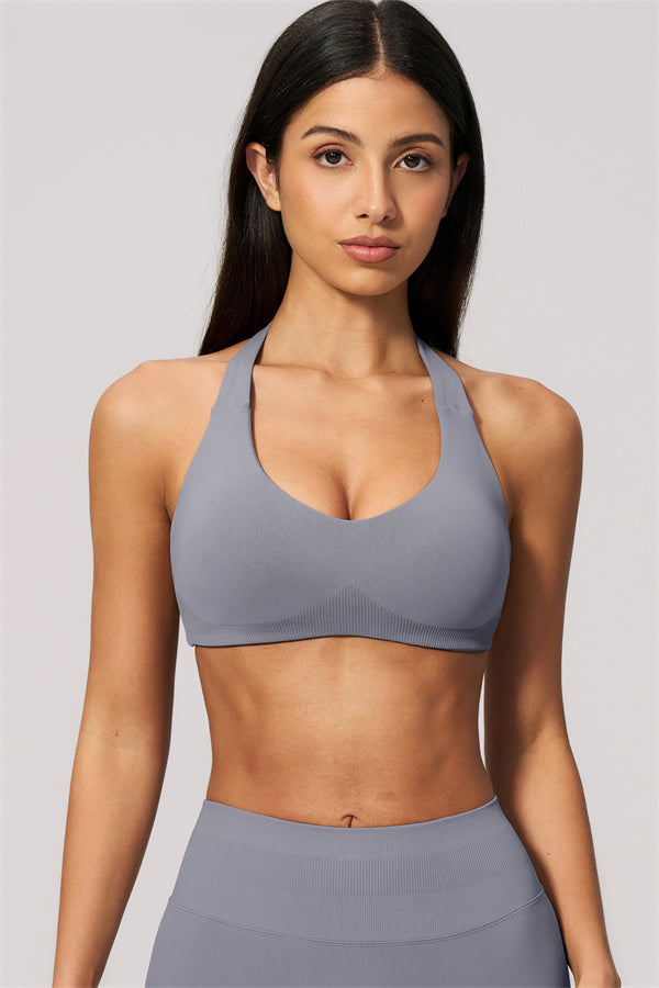 The Velvetine Halter Sports Bra Flared Leggings 2-Piece Set