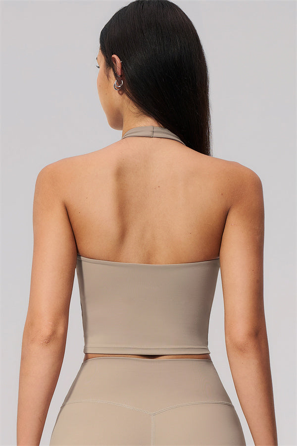 The Twirl Wide Strap Halter Crop Top Capri Leggings 2-Piece Set