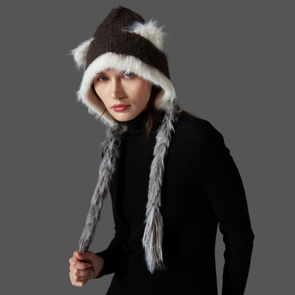 Cat Ears Mink Wool Ear-Protection Knitted Hat — Cozy Animal Ear Beanie