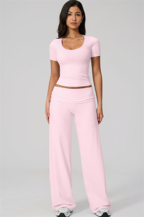 The Daring T-shirt Straight Leg Pants 2-Piece Set