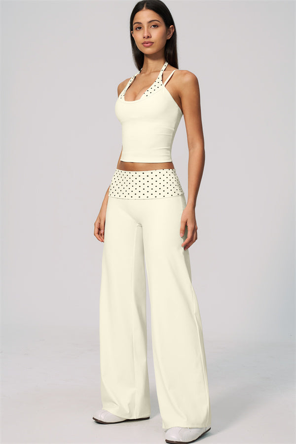 The Enliven Halter Tank Top Straight Leg Pants 2-Piece Set