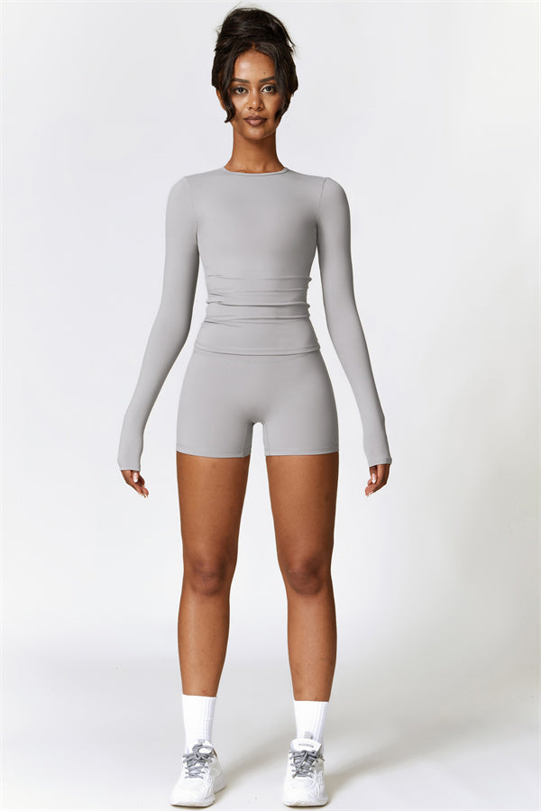 The Isabella Long Sleeve T-shirt Shorts 2-Piece Set