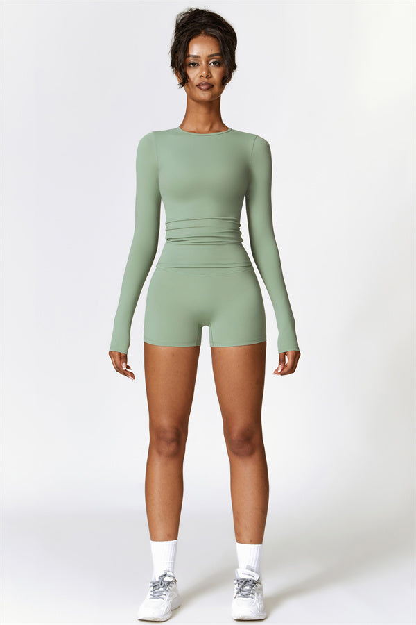 The Isabella Long Sleeve T-shirt Shorts 2-Piece Set