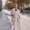 Plaid Stitching Over-the-Knee Loose Jacket for All Styles