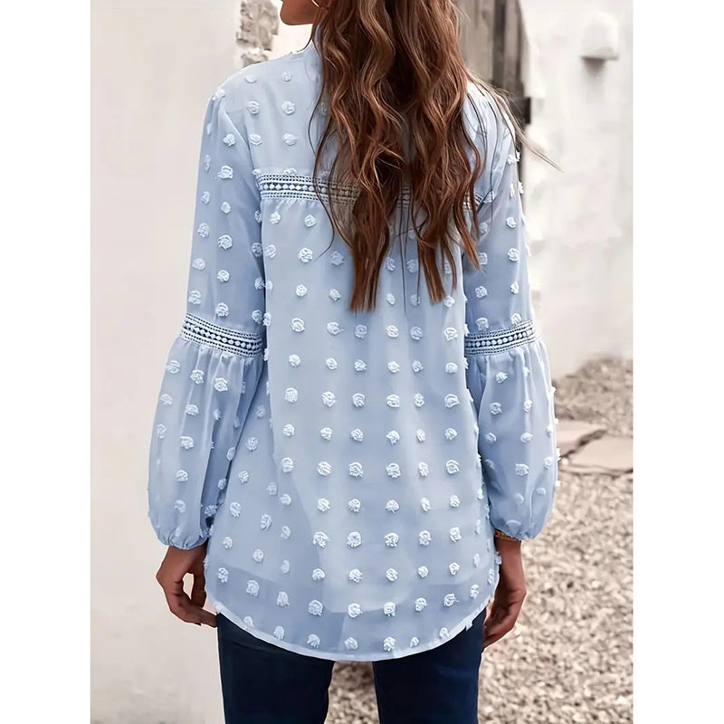 Women’s Long‑Sleeve V‑Neck Business Casual Blouse