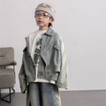 French Design Women's Denim Jacket with Detachable Sleeves