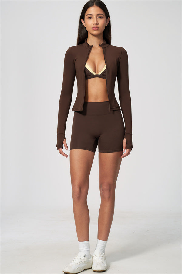 The Seraphine Jacket Sports Bra Shorts 3-Piece Set