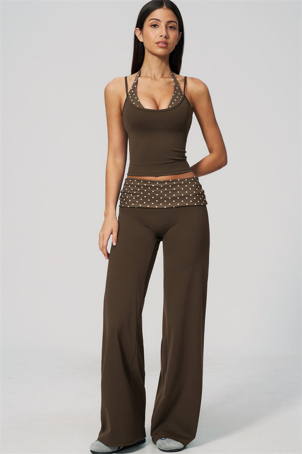 The Enliven Halter Tank Top Straight Leg Pants 2-Piece Set