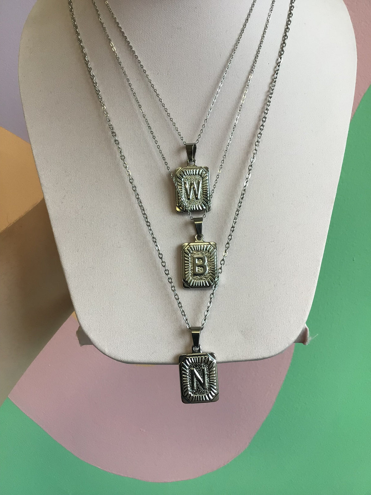 Illustrated Initial Necklaces 3-D