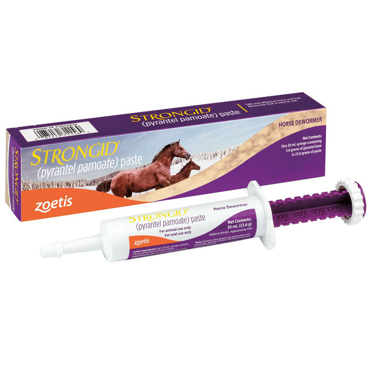Strongid Paste Pyrantel Pamoate Horses Wormer Safe Foals Mares Care 20mL