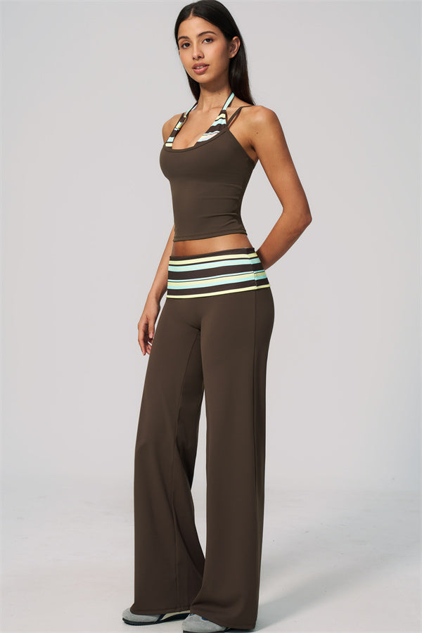The Enliven Halter Tank Top Straight Leg Pants 2-Piece Set