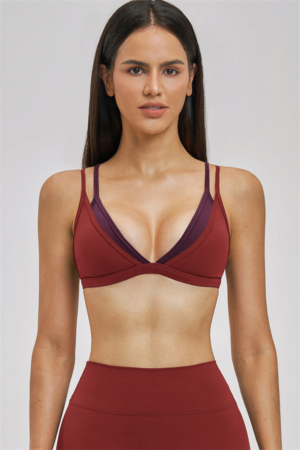 The Seraphine Layered V Sports Bra Shorts 2-Piece Set