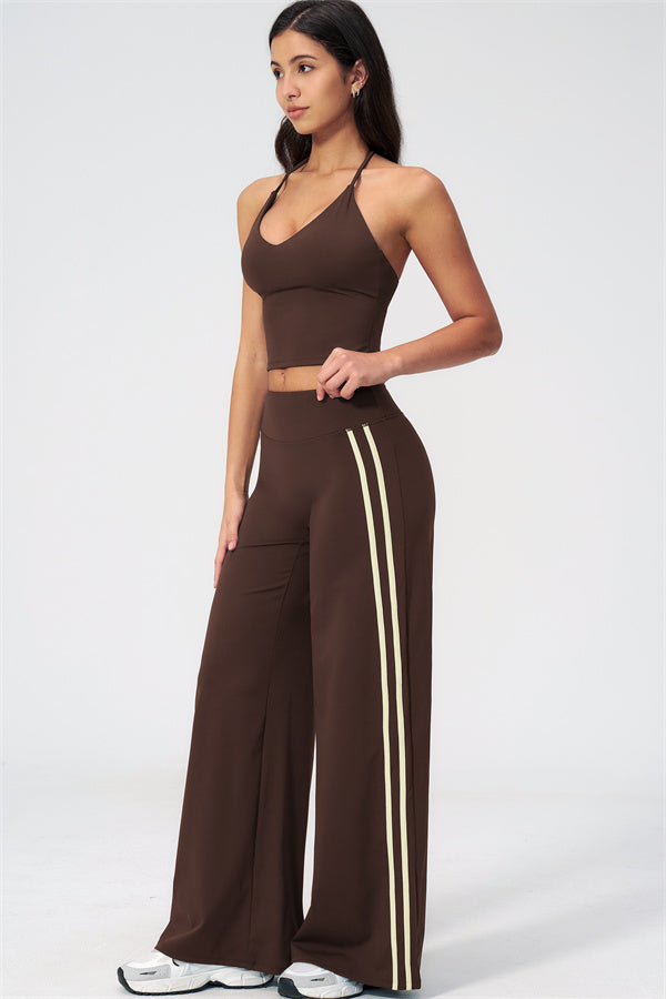 The Evoke Crop Top Straight Leg Pants 2-Piece Set