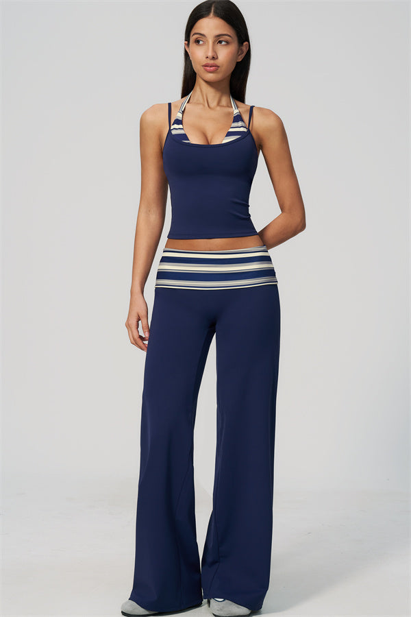 The Enliven Halter Tank Top Straight Leg Pants 2-Piece Set