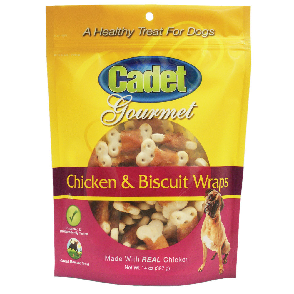 Cadet Premium Gourmet Chicken with Biscuit Wraps Dog Treats 14 oz.