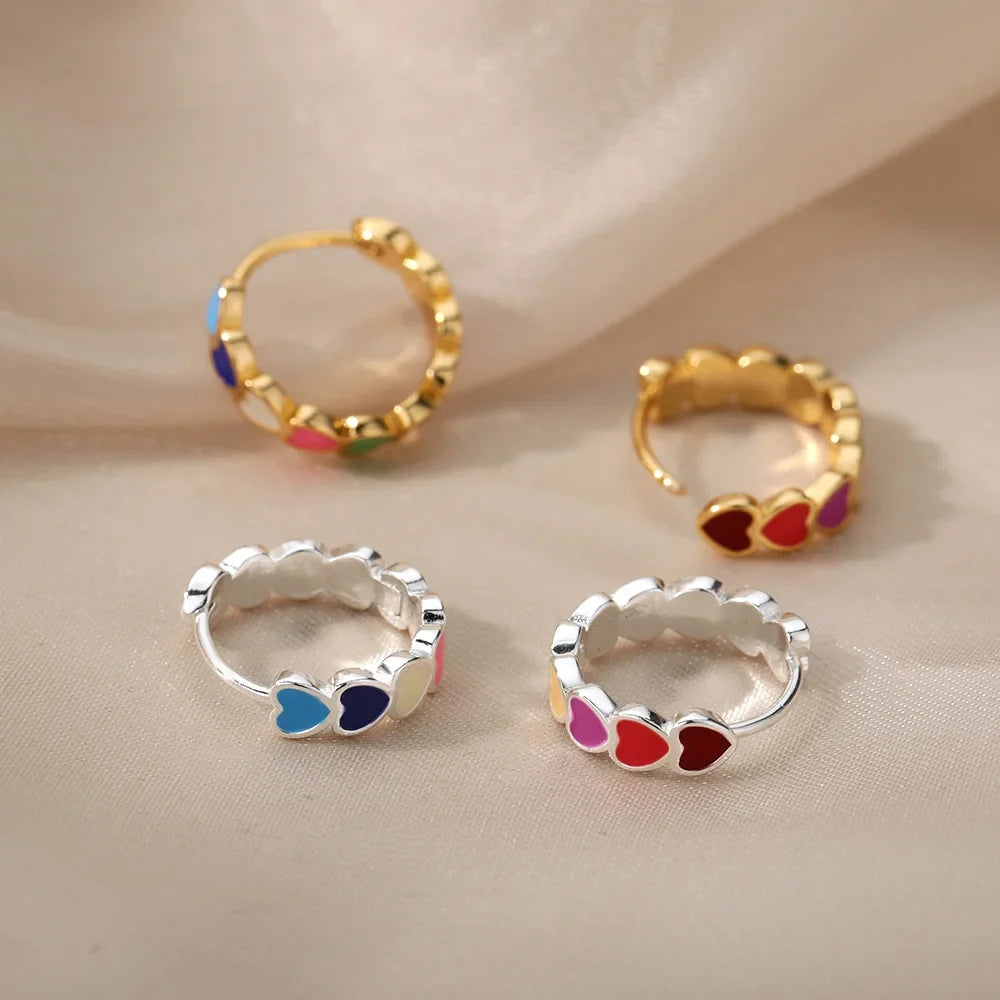 Stainless Steel Heart Earrings for Women Waterproof Gold Color Earrings 2025 Trend Aesthetic Ear Piercing Jewelry Wedding Gifts
