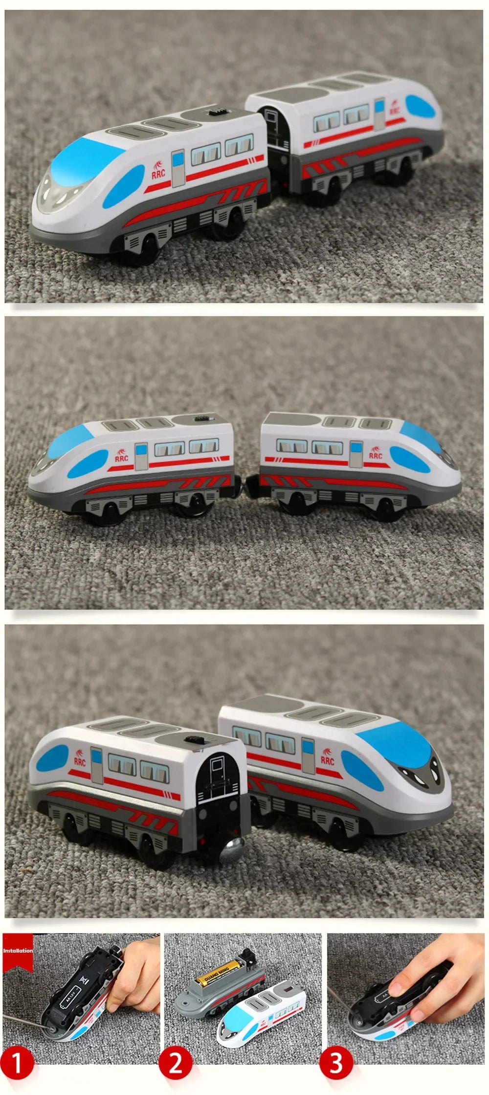 RC Electric Train Set Locomotive Magnetic Train Diecast Slot Toy Fit for Brand Wooden Train Railway Track Toys for Kids Gifts