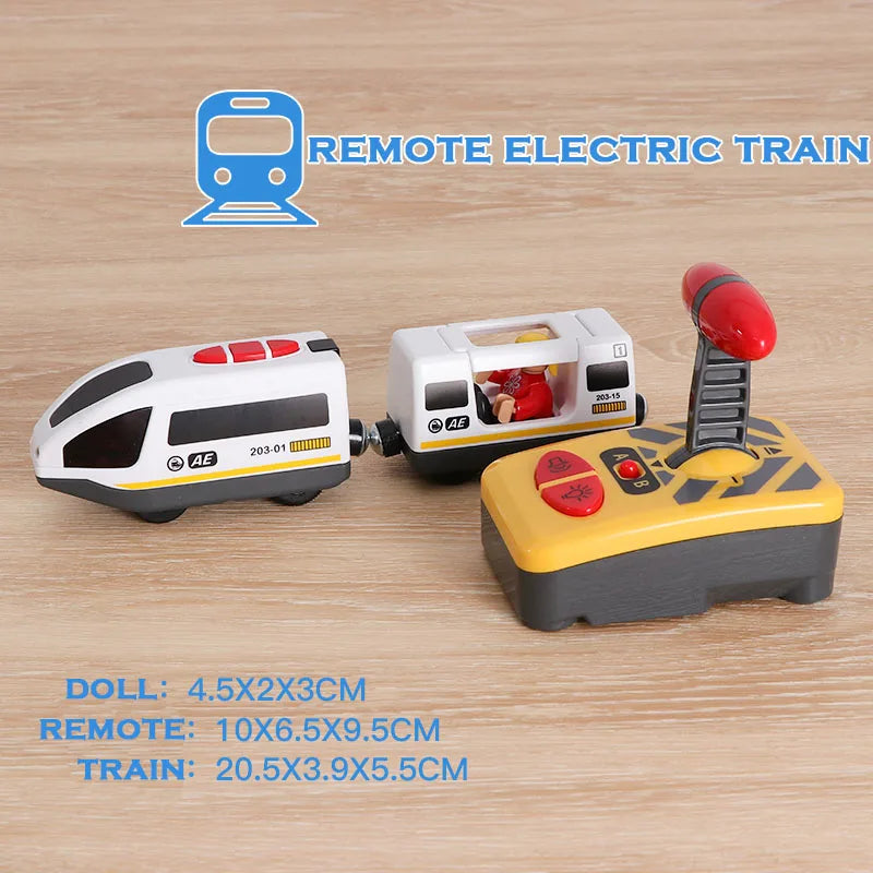 RC Electric Train Set Locomotive Magnetic Train Diecast Slot Toy Fit for Brand Wooden Train Railway Track Toys for Kids Gifts