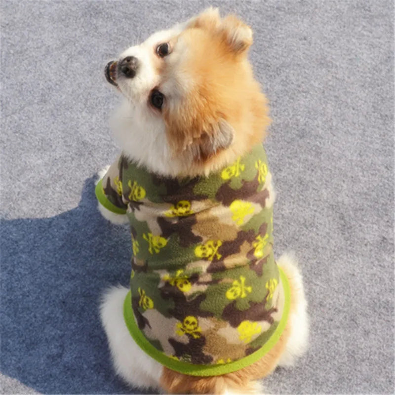 Chihuahua Clothes Cute Printed Small Dog Clothes French Bulldog Dogs Clothes Pets Warm Fleece Dog Winter Coat Puppy Dog Costume