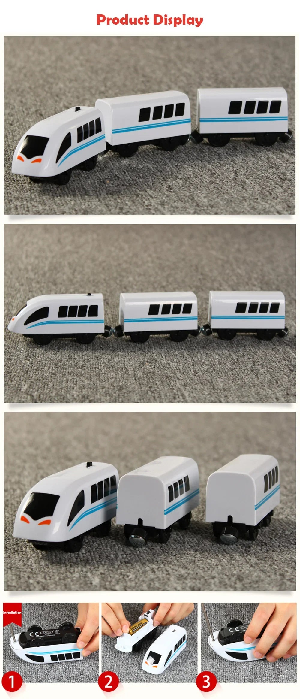 RC Electric Train Set Locomotive Magnetic Train Diecast Slot Toy Fit for Brand Wooden Train Railway Track Toys for Kids Gifts