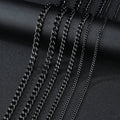 Men Stainless Steel Basic Chain Necklace Titanium Steel Jewelry Cuban Chain For Women