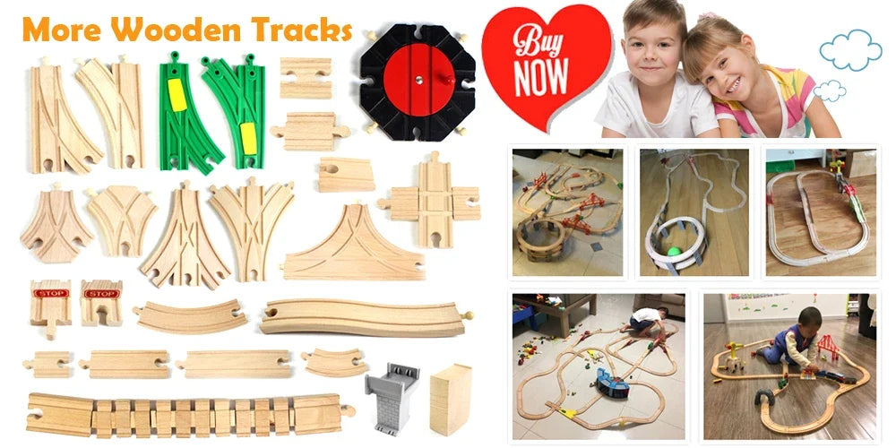 RC Electric Train Set Locomotive Magnetic Train Diecast Slot Toy Fit for Brand Wooden Train Railway Track Toys for Kids Gifts