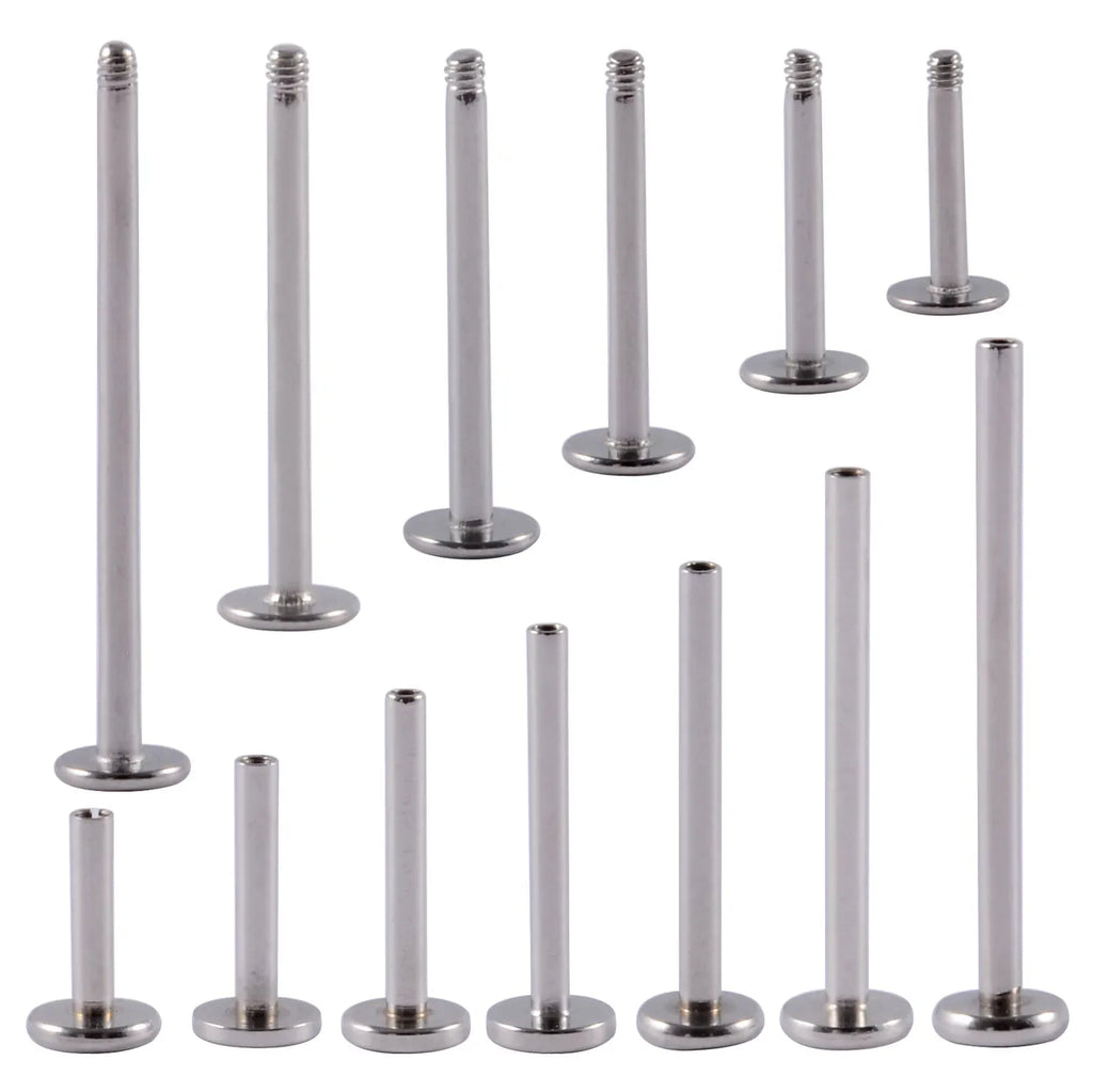 12pcs/Set Surgical Steel Silver Color Gold Plated Black Rainbow Ear Nose Eyebrow Labret Basic Piercing Jewelry Set 8mm