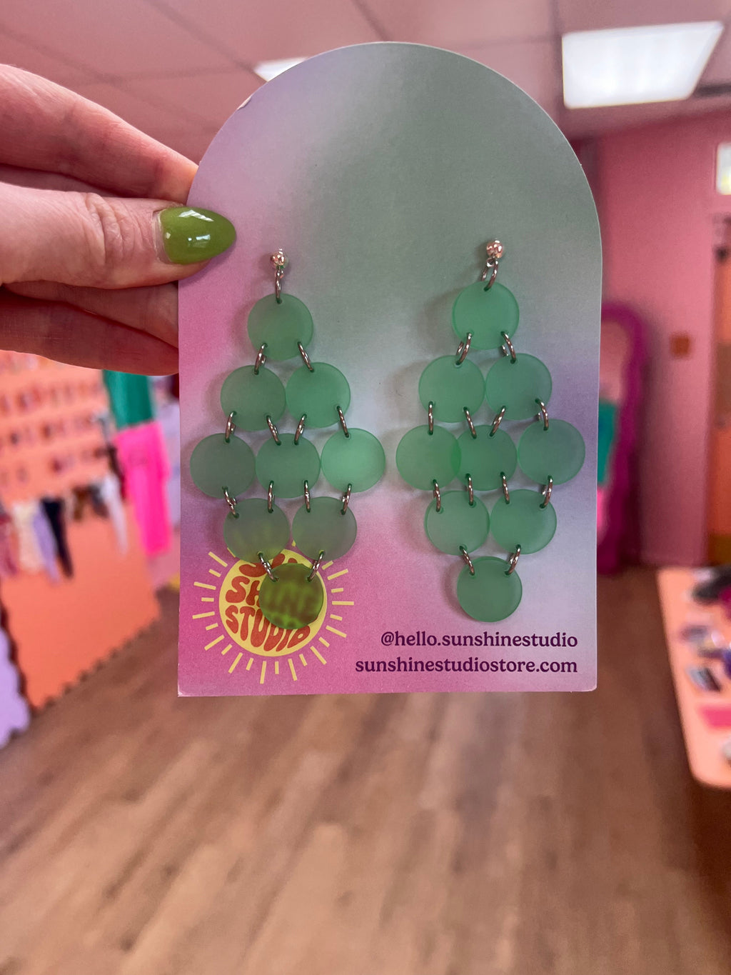 Dancing Medallion Statement Acrylic Earrings