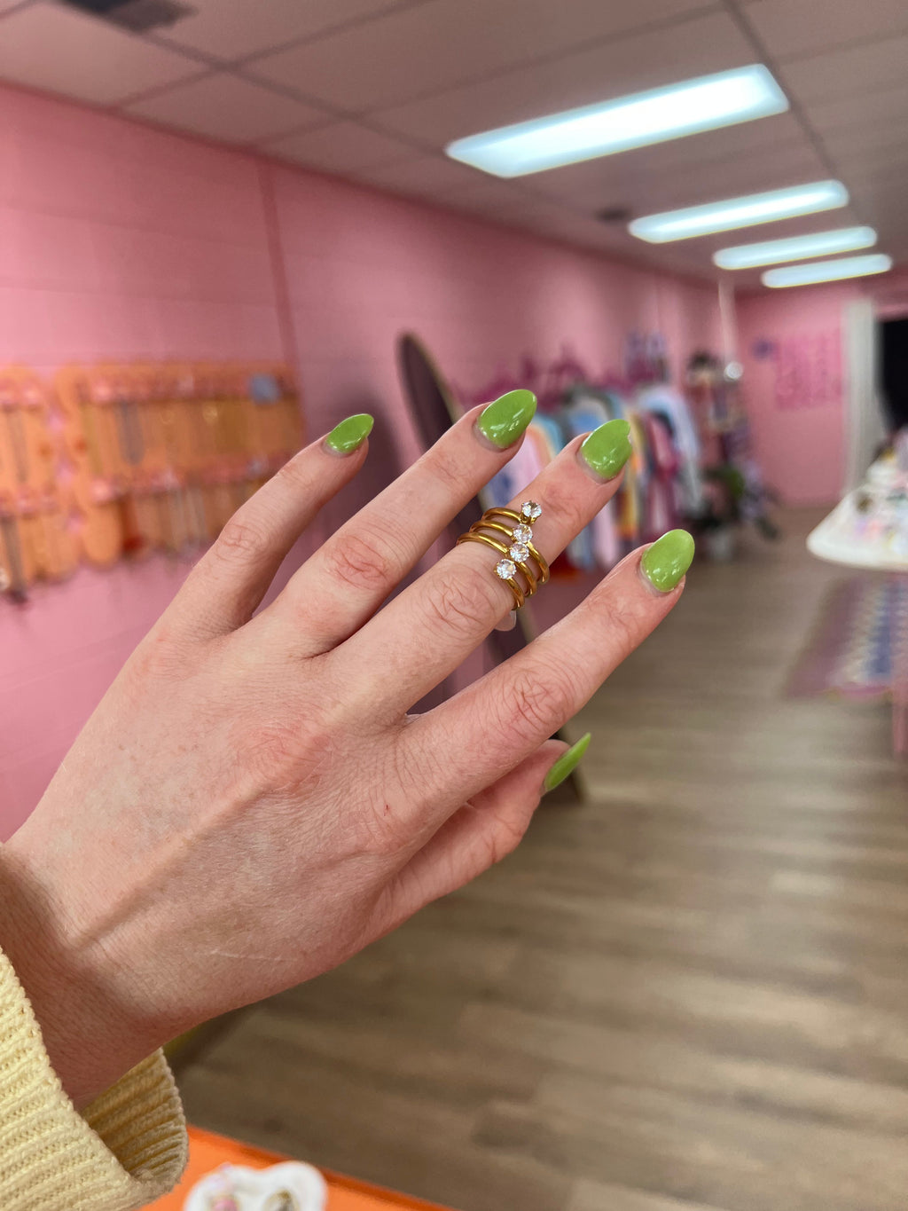 Stacked Sparkle Titanium Ring
