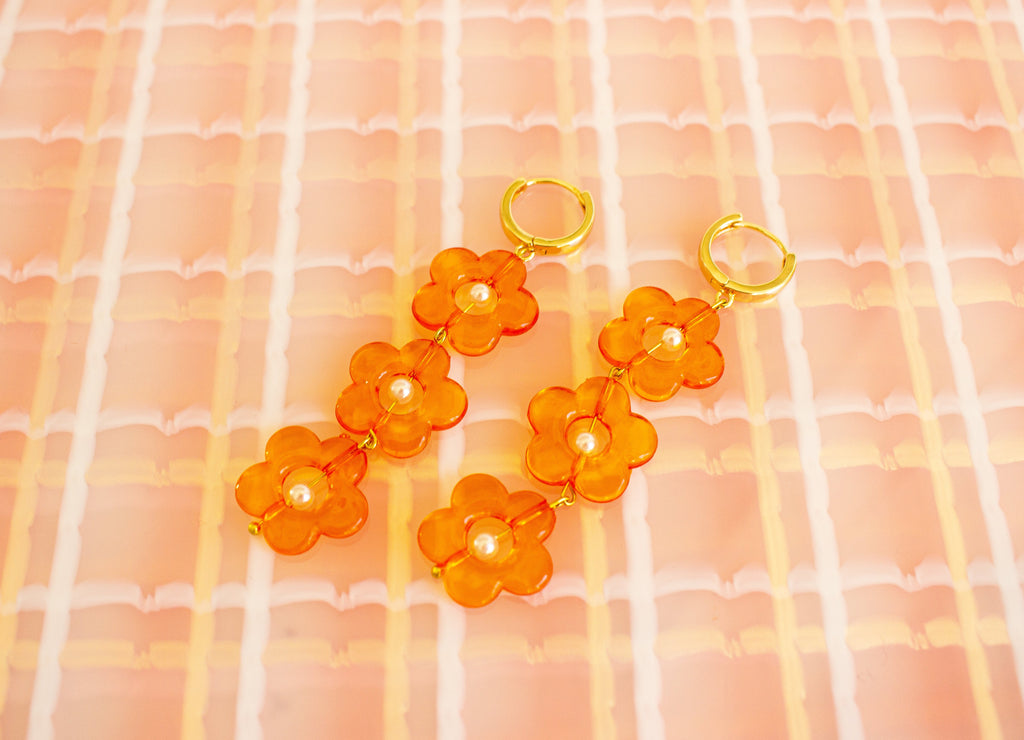 Summer Flower Acrylic Dangle Earrings