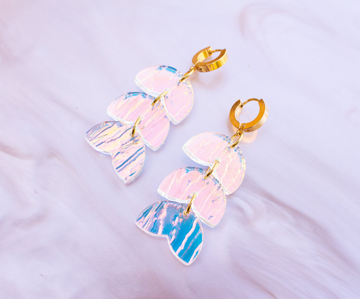 Shimmering Iridescent Petal Earrings