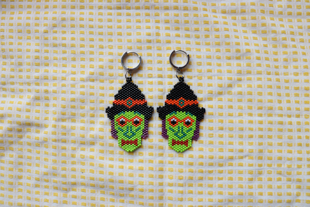 Unique Beaded Halloween Earrings