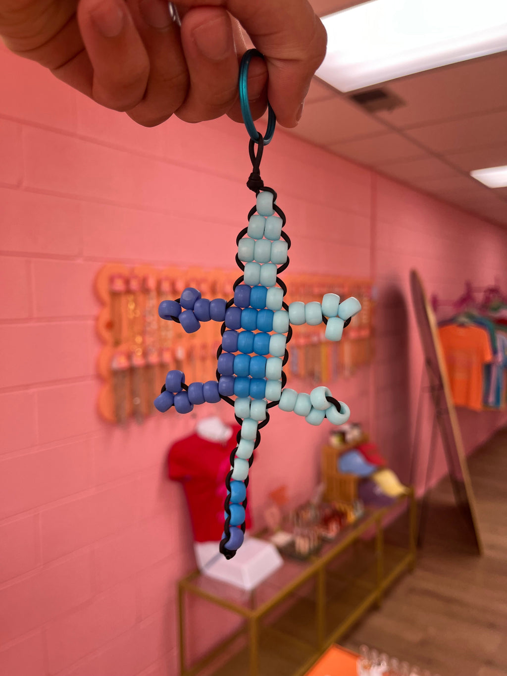 Lizard Beaded Keychain